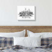 New York City Skyline Line Art Illustration Leinwanddruck (Insitu (Schlafzimmer))
