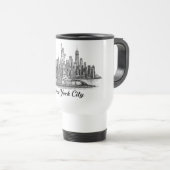 New York City Skyline Line Art Illustration Reisebecher (VorderseiteRechts)