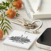 New York City Skyline Line Art Illustration Schlüsselanhänger (Vorderseite rechts)