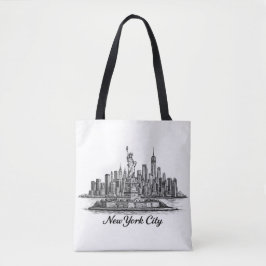New York City Skyline Line Art Illustration Tasche