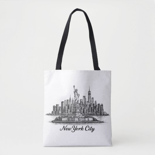 New York City Skyline Line Art Illustration Tasche (Vorderseite)