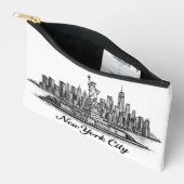 New York City Skyline Line Art Illustration Zubehörtasche (Offen)