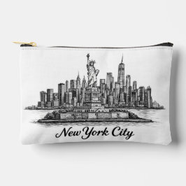 New York City Skyline Line Art Illustration Zubehörtasche