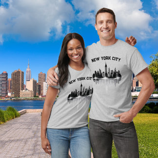 New York City Skyline Mens Gray T-Shirt