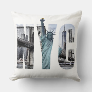 New York City Skyline mit Freiheitsstatue Kissen