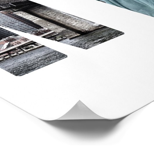 New York City Skyline mit Freiheitsstatue Poster (Ecke)