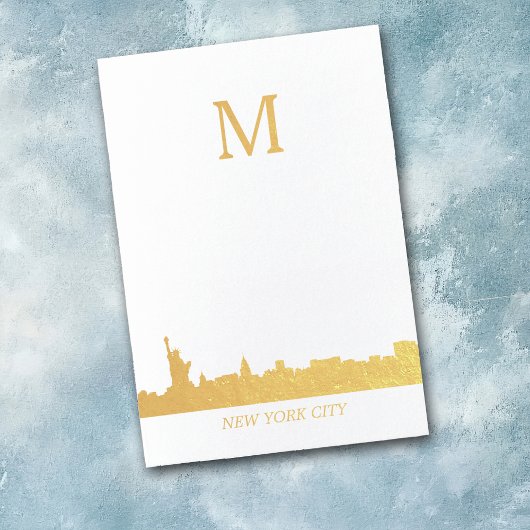 New York City Skyline Monogram Folienkarte
