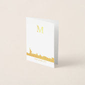 New York City Skyline Monogram Folienkarte (Vorderseite)