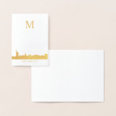 New York City Skyline Monogram Folienkarte (Anzeige)
