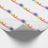 NEW YORK CITY Skyline-Muster Aquarell Geschenkpapier (Ecke)