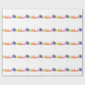 NEW YORK CITY Skyline-Muster Aquarell Geschenkpapier (Flach)