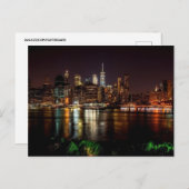 NEW YORK CITY SKYLINE NACHT POSTCARD POSTKARTE (Vorne/Hinten)