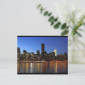 NEW YORK CITY SKYLINE NIGHT FOTOGRAFIE POSTCARD POSTKARTE (Stehend Vorderseite)