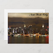 New York City Skyline Night Panoramic Foto Postkarte (Vorne/Hinten)