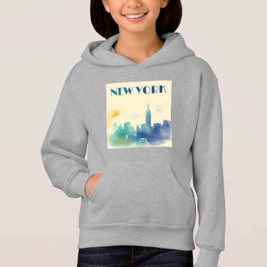 New York City Skyline NYC Travel America Liberty Hoodie (Vorderseite)
