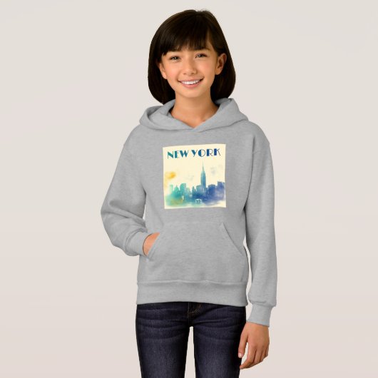 New York City Skyline NYC Travel America Liberty Hoodie (Vorne ganz)