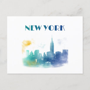 New York City Skyline NYC Travel America Liberty Postkarte