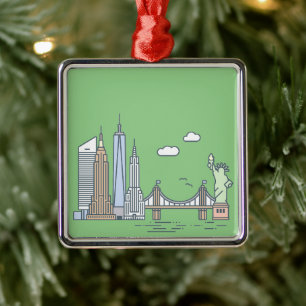 New York City Skyline - Ornament Aus Metall