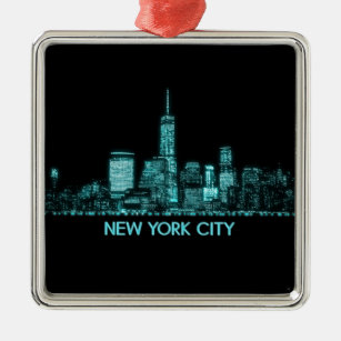 New York City Skyline Ornament Aus Metall