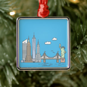 New York City Skyline - Ornament Aus Metall