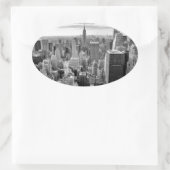 New York City Skyline Ovaler Aufkleber (Tasche)
