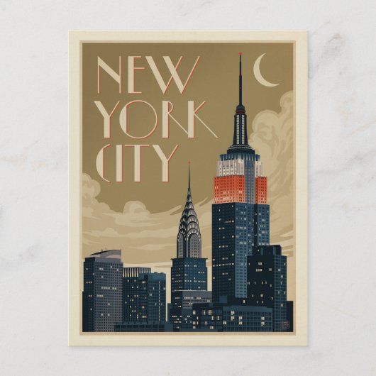 New York City Skyline Postkarte (Vorderseite)