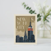 New York City Skyline Postkarte (Stehend Vorderseite)