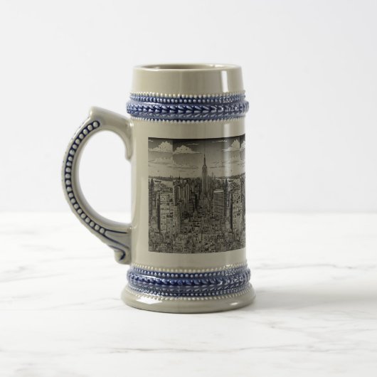 New York City Skyline Printed Beer stein Bierglas (Links)