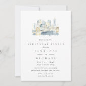 New York City Skyline Probe Dinner Einladung (Vorderseite)