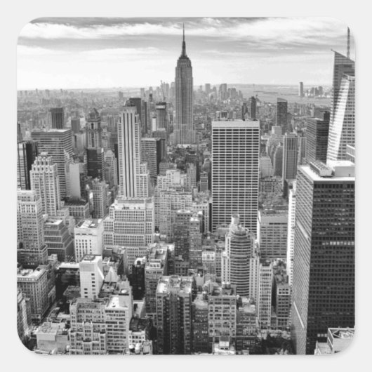 New York City Skyline Quadratischer Aufkleber (Vorderseite)