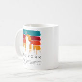 New York City Skyline Retro Style Urban Kaffeetasse (Vorderseite Links)