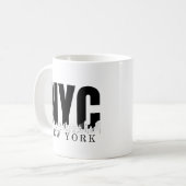 New York City Skyline Retro Style Urban Kaffeetasse (Vorderseite Links)