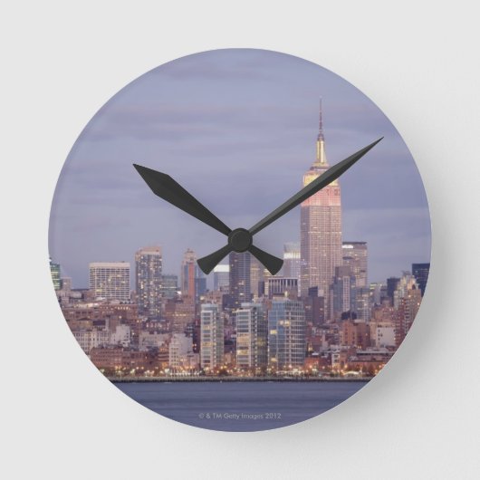 New York City Skyline Runde Wanduhr (Vorderseite)