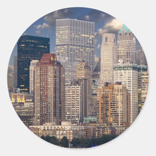 New York City Skyline Runder Aufkleber (Vorderseite)