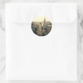 New York City Skyline Runder Aufkleber (Tasche)
