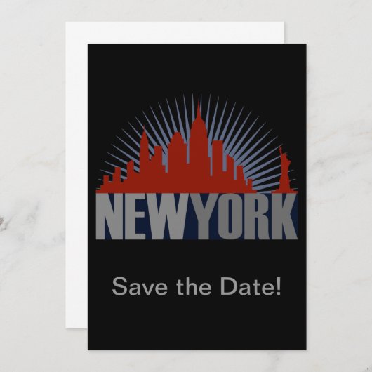 New York City Skyline Save The Date (Vorne/Hinten)