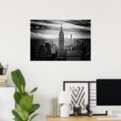 New York City Skyline schwarz-weiß Poster (Heimbüro)