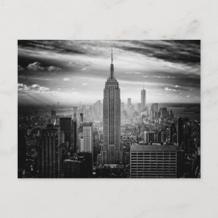 New York City Skyline schwarz-weiß Postkarte