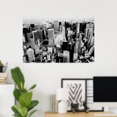 New York City Skyline Schwarzweiß-Foto Poster (Heimbüro)