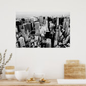 New York City Skyline Schwarzweiß-Foto Poster (Küche)