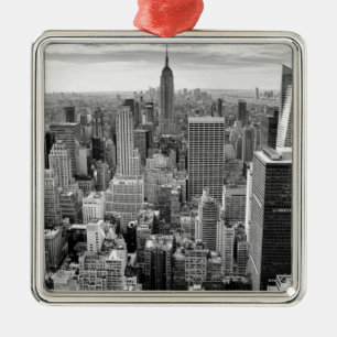 New York City Skyline Silbernes Ornament