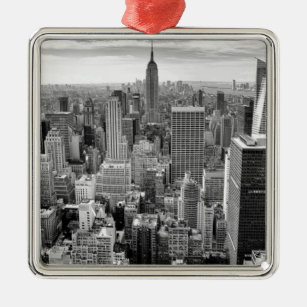 New York City Skyline Silbernes Ornament