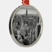 New York City Skyline Silbernes Ornament (Rechts)