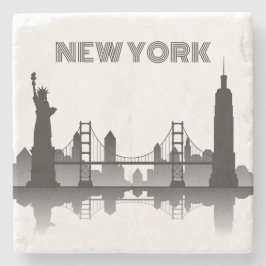 New York City Skyline Silhouette Modern Steinuntersetzer
