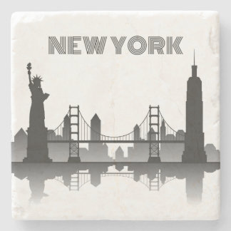 New York City Skyline Silhouette Modern Steinuntersetzer