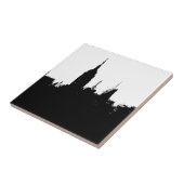 New York City Skyline Silhouette Square Tile Fliese (Seite)