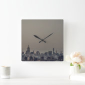 New York City Skyline Square Wall Clock Quadratische Wanduhr (Zuhause)