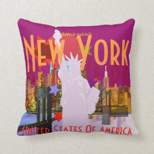New York City Skyline Statue of Liberty USA Kissen