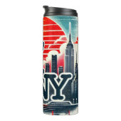 New York City Skyline Sunset T - Shirt Thermosbecher (Nach rechts gedreht)