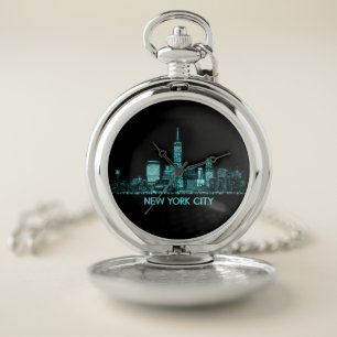 New York City Skyline Taschenuhr